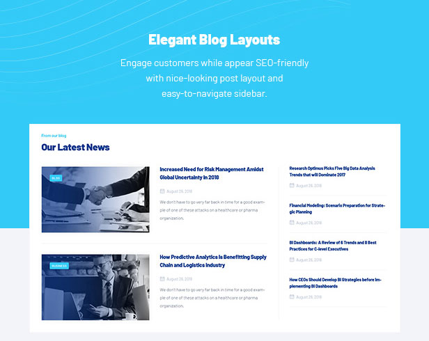 Business Research Services WordPress-Theme - Blog-Layouts